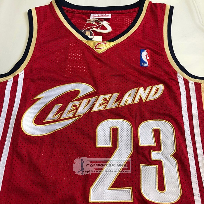 Camiseta Cleveland Cavaliers LeBron James NO 23 Mitchell & Ness 2003-04 Rojo